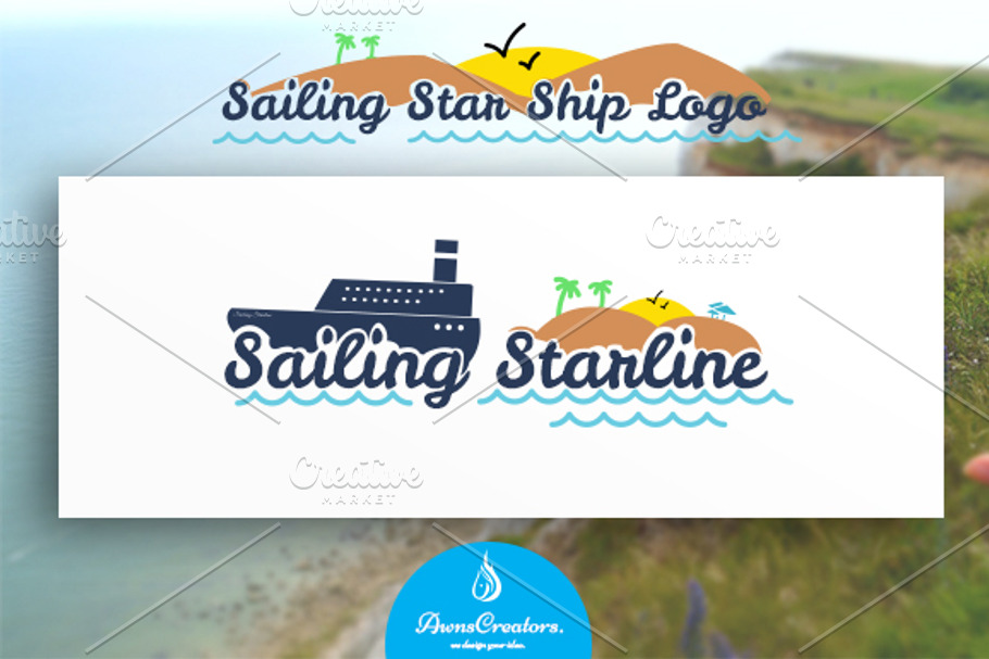 Sailing Star Ship Logo in Logo Templates - product preview 8