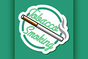 Color vintage smoking emblem
