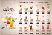 Drawing horisontal cocktail menu