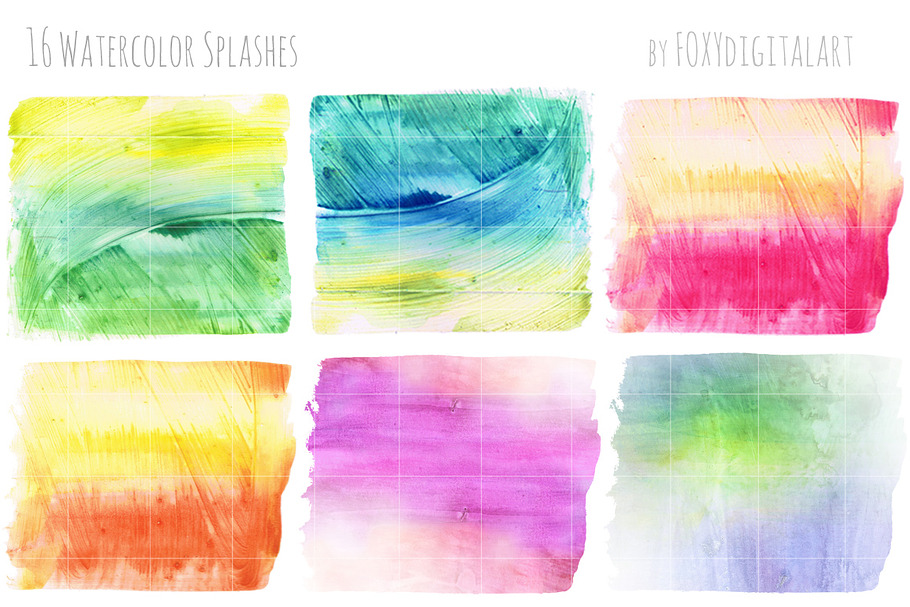 Watercolor Splotches Shapes Brushes 