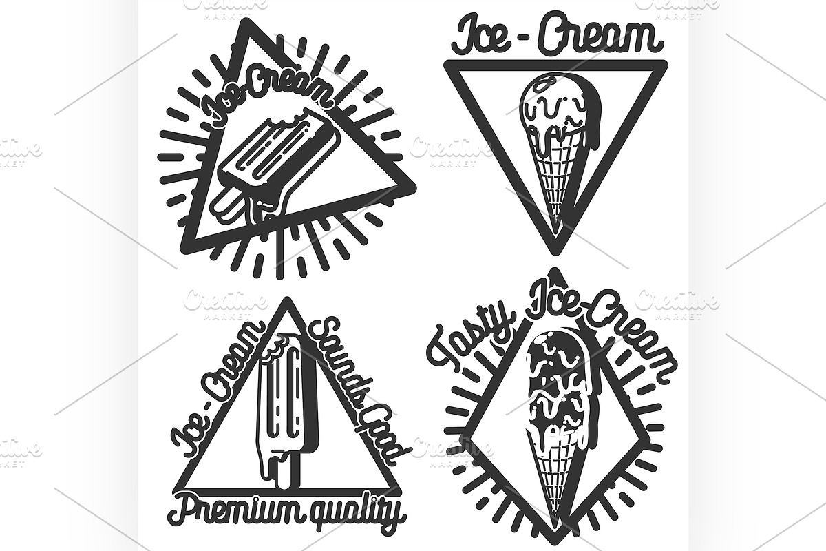Vintage Ice Cream emblems in Illustrations - product preview 8
