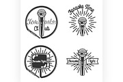 Vintage karaoke emblems