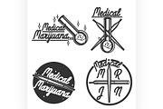 Vintage medical marijuana emblems