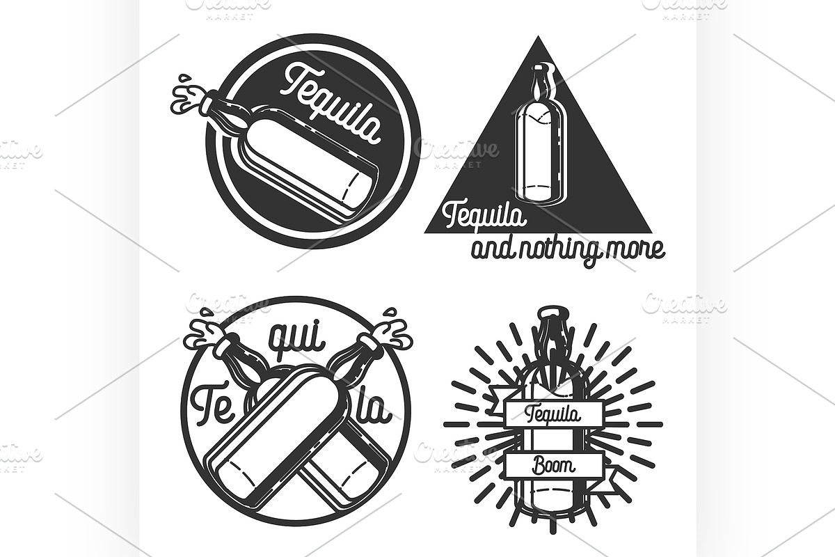 Vintage tequila emblems in Illustrations - product preview 8