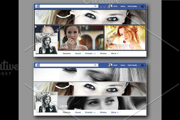 5 Facebook cover photo collage  in Facebook Templates - product preview 1