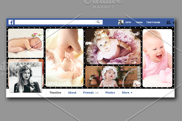 5 Facebook cover photo collage  in Facebook Templates - product preview 2