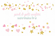 pink & gold confetti scatter brushes