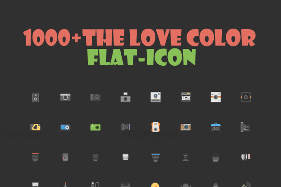1000 The love color flat icon