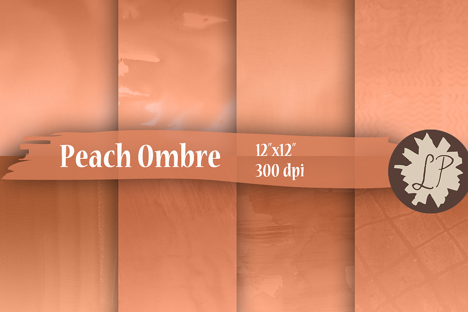 Peach Watercolour Ombre Paper Pack