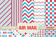 Air mail Digital Paper Patterns