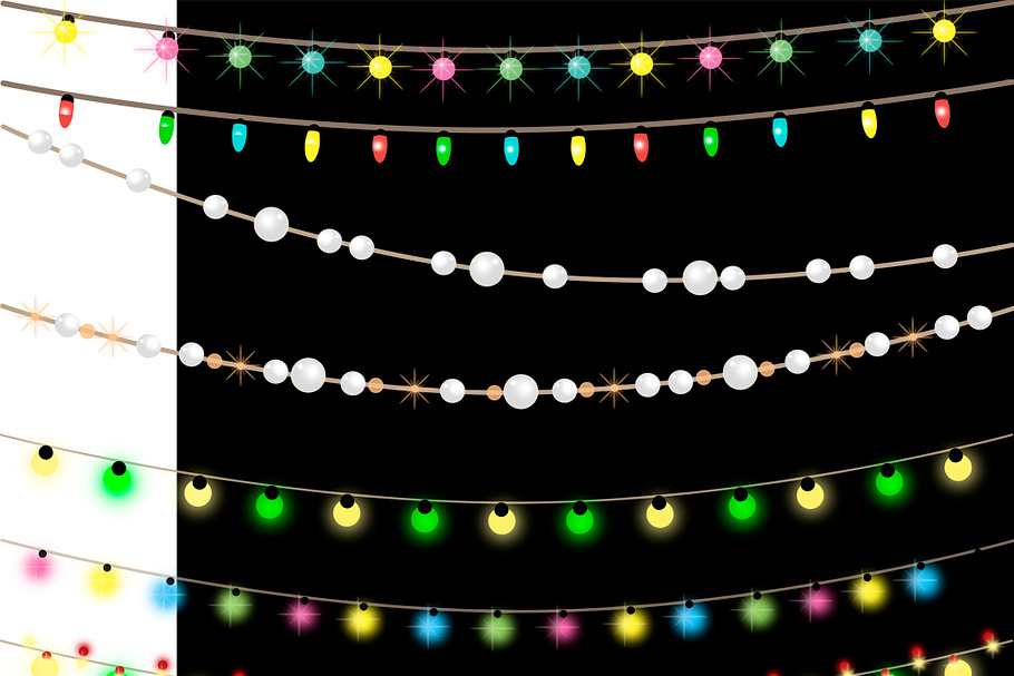 Sale! Garlands of lights and beads.