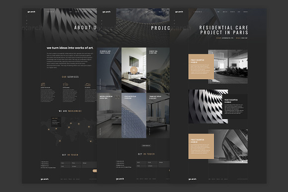 go.arch - Architecture PSD Template in Landing Page Templates - product preview 7
