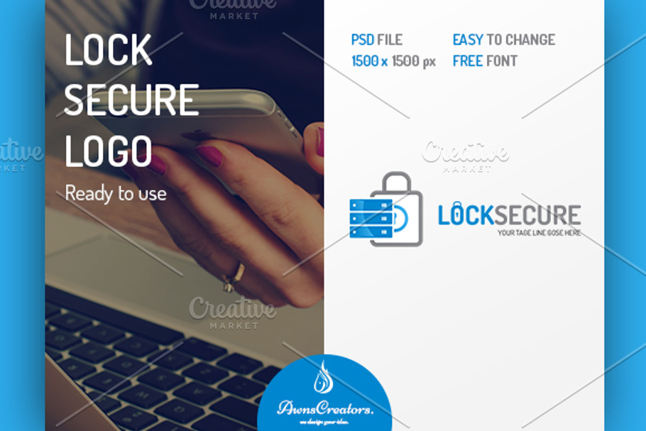 Lock Secure Logo in Logo Templates - product preview 8
