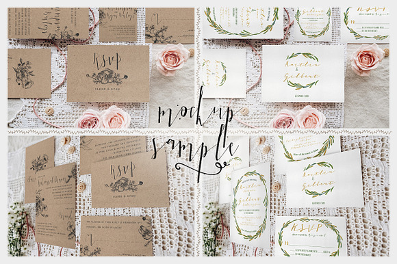 Sweet & Rustic Invitation Mockup in Print Mockups - product preview 7