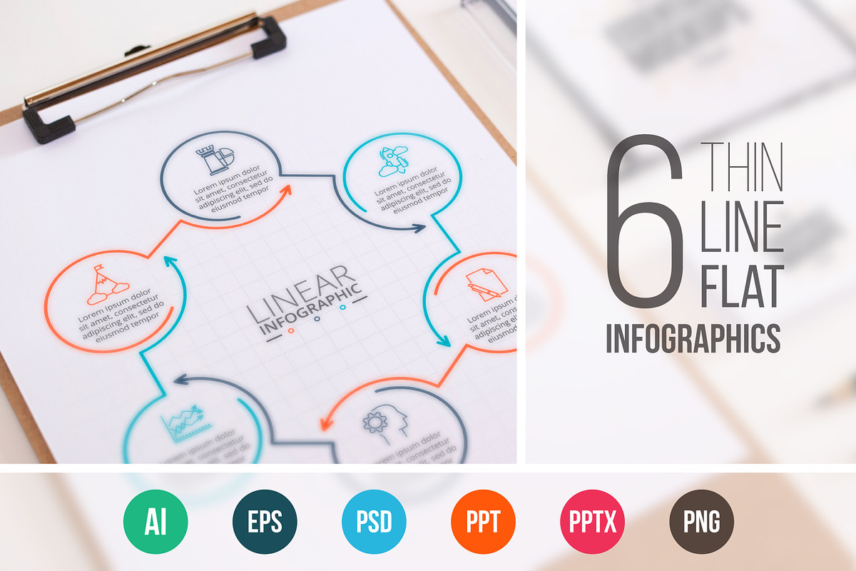 Linear elements for infographic v.10 in PowerPoint Templates - product preview 8