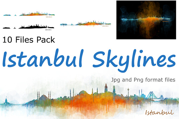 10x files Pack Istanbul Skylines