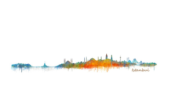 10x files Pack Istanbul Skylines in Illustrations - product preview 2