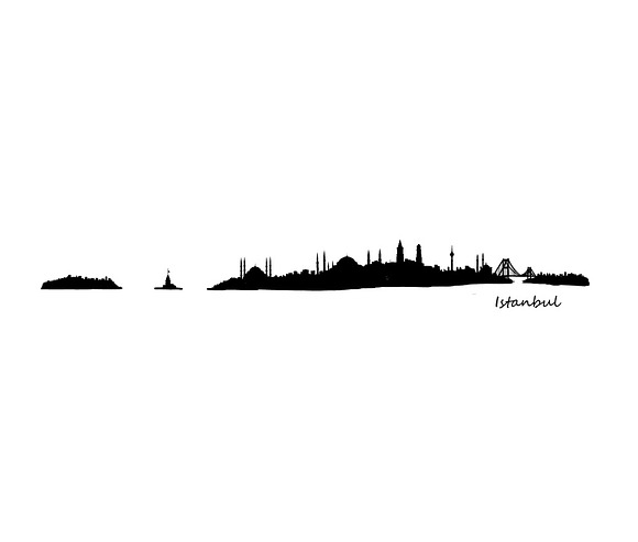 10x files Pack Istanbul Skylines in Illustrations - product preview 3