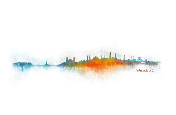 10x files Pack Istanbul Skylines in Illustrations - product preview 5