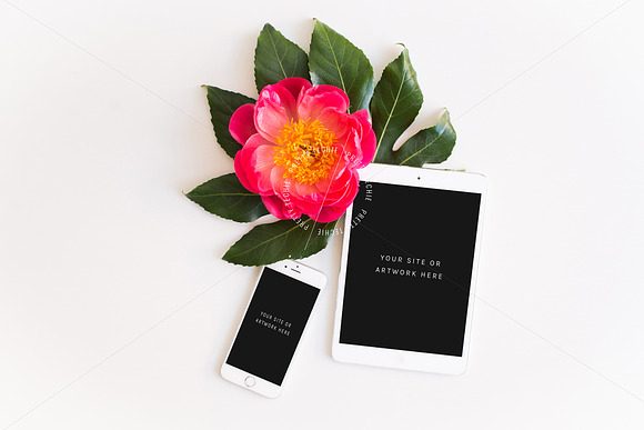 Floral Mobile Responsive Mockup  in Mobile & Web Mockups - product preview 3