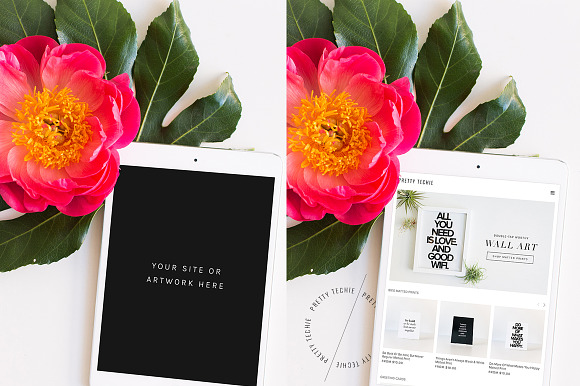 Floral iPad Mockup in Mobile & Web Mockups - product preview 2