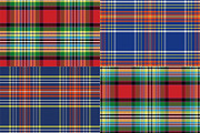 Set seamless pattern Scottish tartan