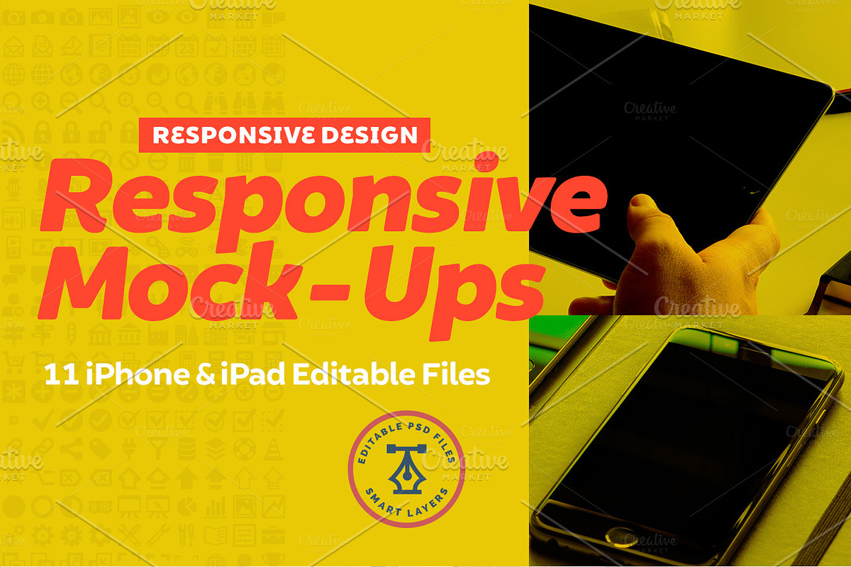 Responsive iPhone iPad Mock-Up Pack in Mobile & Web Mockups - product preview 8