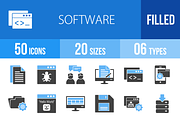 50 Software Blue & Black Icons