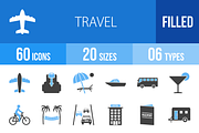 60 Travel Blue & Black Icons