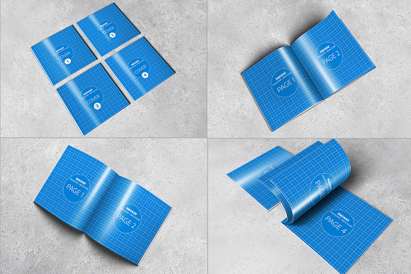 Square Magazine / Brochure Mock-Ups in Print Mockups - product preview 5