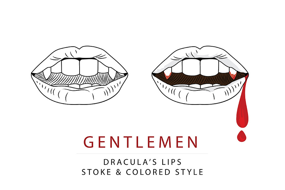 Vector of Dracula Lips in Illustrations - product preview 8