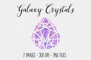 Watercolor Galaxy Crystal Clipart
