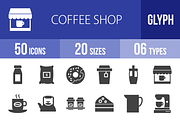 50 Coffee Shop Glyph Icons