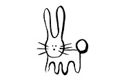 Ink rabbit sketch