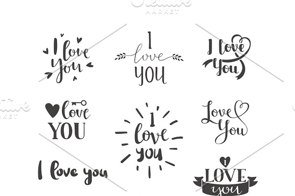 I love You vector text