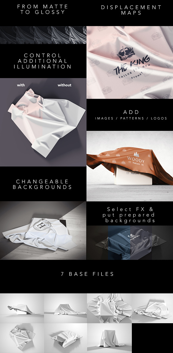 Covered Box with Fabric Logo Mock-up in Product Mockups - product preview 5