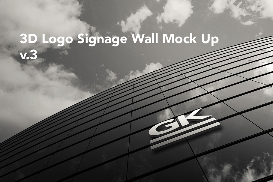 3D Logo Signage Wall Mock Up / v.3 in Product Mockups - product preview 8