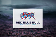 Red Blue Bull - Geometric Logo