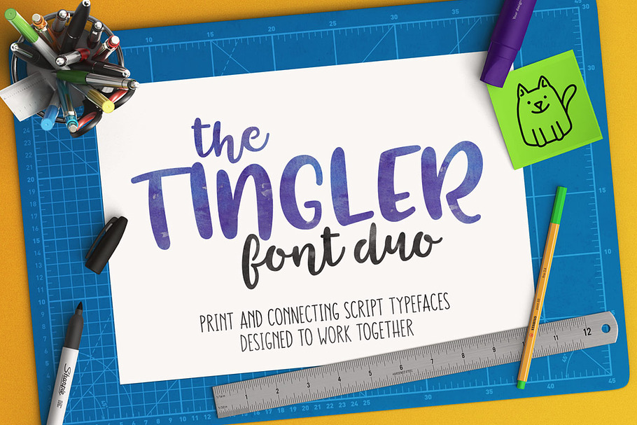 Tingler duo - two handwritten fonts in Stencil Fonts - product preview 8