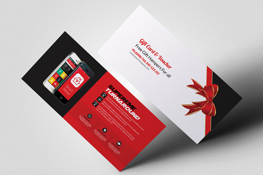 Mobile App Business Gift Voucher in Postcard Templates - product preview 8