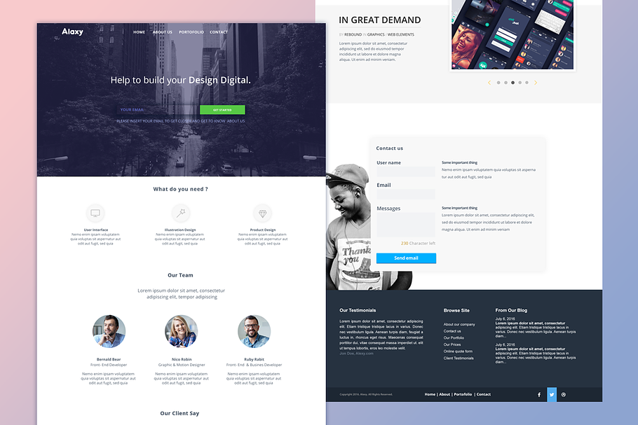 Alaxy (One Page PSD Template) in Landing Page Templates - product preview 8