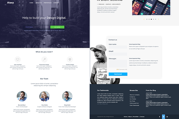 Alaxy (One Page PSD Template) in Landing Page Templates - product preview 2