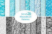 seamless waves and curls backgrounds