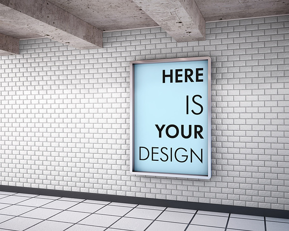Mockup billboards in the subway in Print Mockups - product preview 5