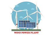 Wind and solar power plants