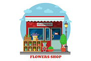 Flower shop or store side
