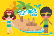 Summer Time Digital Clipart