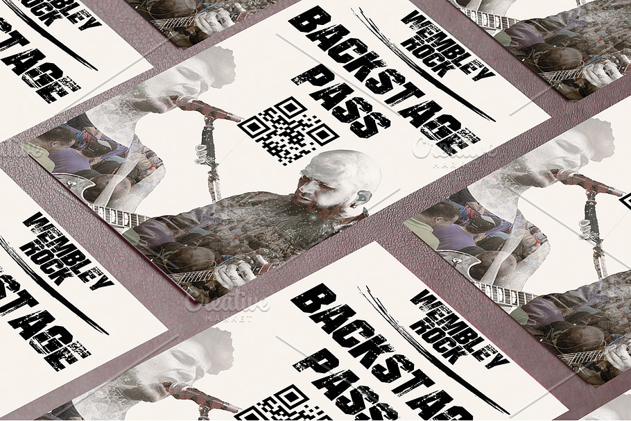 Rock fest VIP pass card in Card Templates - product preview 8