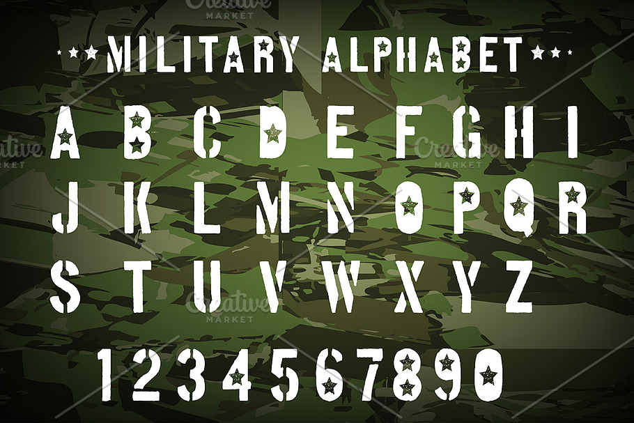 Military font.