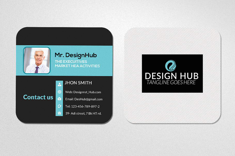 Mini Social Business Card Template in Card Templates - product preview 8